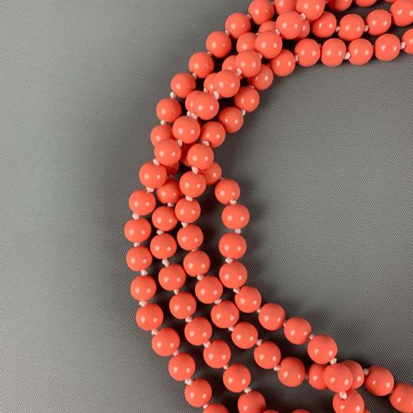 J.CREW Coral Beaded Pendant Necklace - Picture 2 of 5
